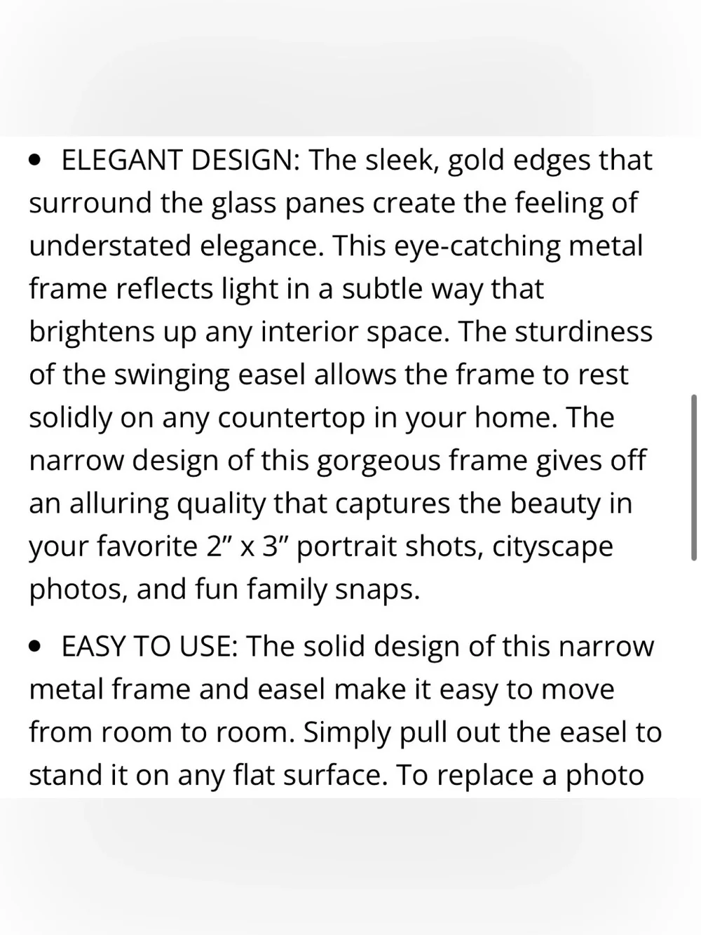 Laura Ashley Elegant Metal Picture Frame 2x3x1” GOLD